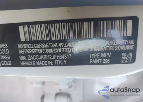 2018 Jeep Renegade Latitude Fwd from USA, damaged, VIN ZACCJABH2JPH64317